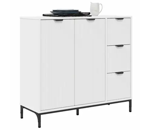 Kabalas Su Stalčių Balta 89.5 X 33 X 82 Cm Apdirbta Mediena