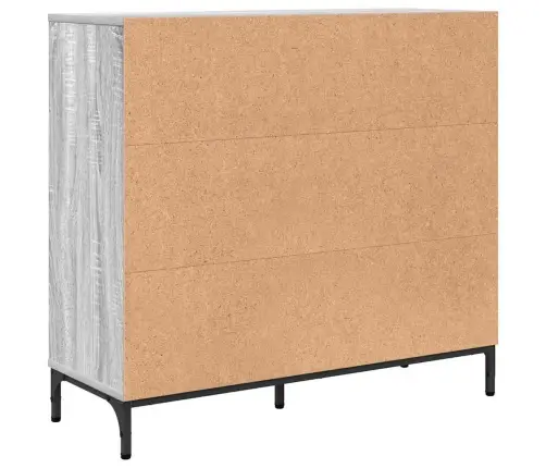 Puse Pelēka Sonomas Ozola 89.5 X 33 X 82 Cm Inženierijas Koks Vidaxl