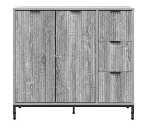 Puse Pelēka Sonomas Ozola 89.5 X 33 X 82 Cm Inženierijas Koks Vidaxl