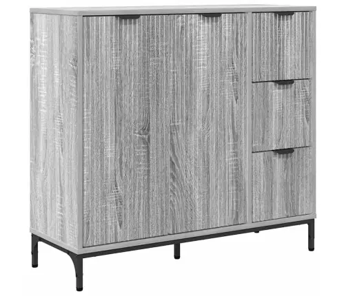 Puse Pelēka Sonomas Ozola 89.5 X 33 X 82 Cm Inženierijas Koks Vidaxl