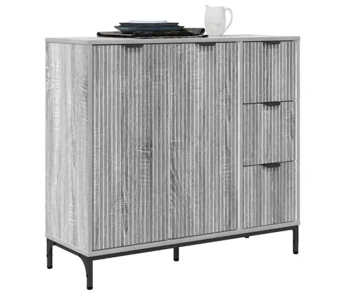 Puse Pelēka Sonomas Ozola 89.5 X 33 X 82 Cm Inženierijas Koks Vidaxl