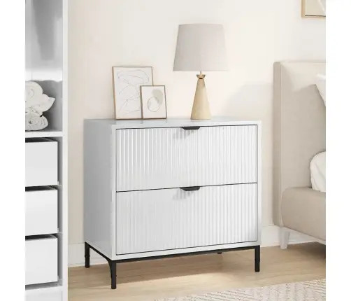 Naktsgaldiņš Spīdīgi Balta 63.5 X 36 X 61 Cm Inženierijas Koks Vidaxl