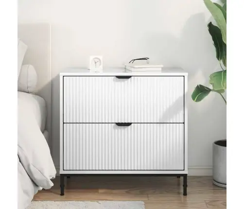 Naktsgaldiņš Spīdīgi Balta 63.5 X 36 X 61 Cm Inženierijas Koks Vidaxl