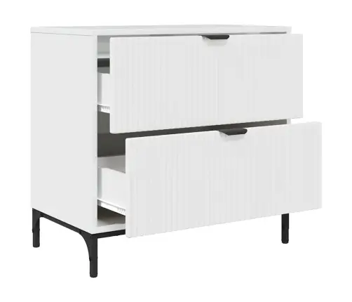 Naktsgaldiņš Spīdīgi Balta 63.5 X 36 X 61 Cm Inženierijas Koks Vidaxl