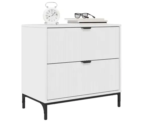 Naktsgaldiņš Spīdīgi Balta 63.5 X 36 X 61 Cm Inženierijas Koks Vidaxl