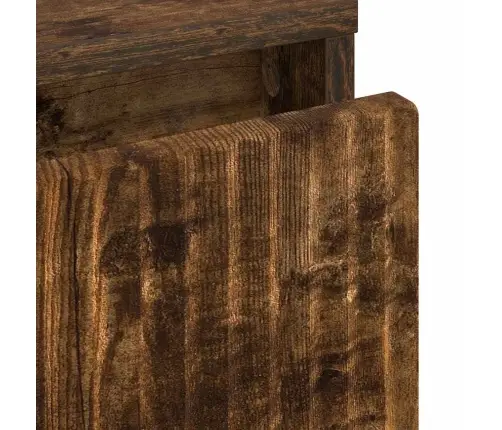 Naktsgaldiņš Ar Atvilktni Dūmakaina Ozolkoka 63.5 X 36 X 61 Cm Vidaxl