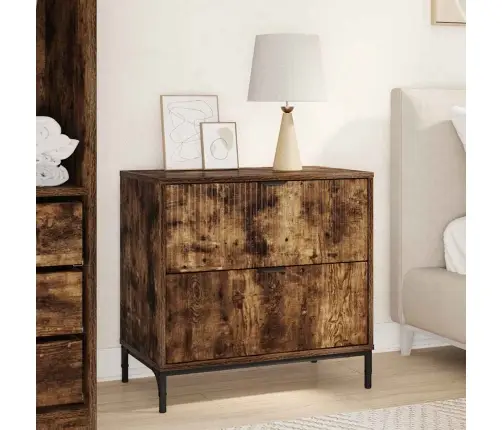 Naktsgaldiņš Ar Atvilktni Dūmakaina Ozolkoka 63.5 X 36 X 61 Cm Vidaxl