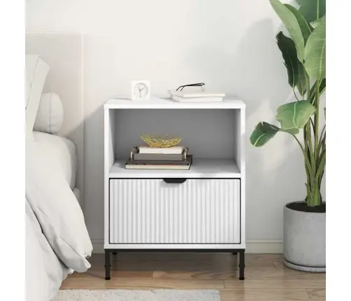 Naktsgaldiņš Balts 49 X 36 X 61 Cm Inženierijas Koks Vidaxl