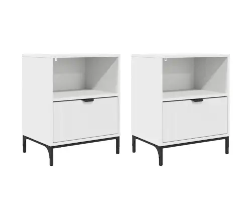 Nakts Skapīši 2 Pcs Balts 49 X 36 X 61 Cm Inženierijas Koks Vidaxl