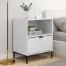 Nakts Skapīši Ar Atvilktni 2 Pcs Spīdīgi Balta 49 X 36 X 61 Cm Vidaxl