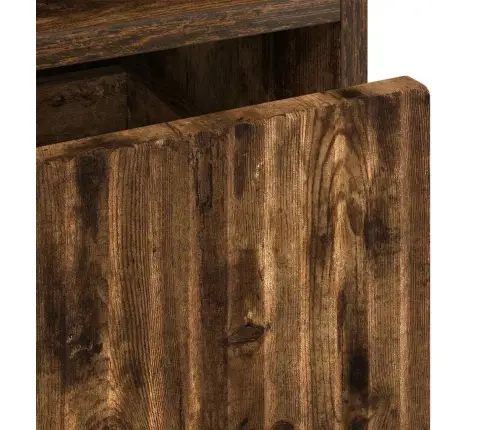 Naktsgaldiņš Ar Atvilktni Dūmakaina Ozolkoka 49 X 36 X 61 Cm Vidaxl