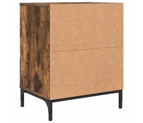 Naktsgaldiņš Ar Atvilktni Dūmakaina Ozolkoka 49 X 36 X 61 Cm Vidaxl