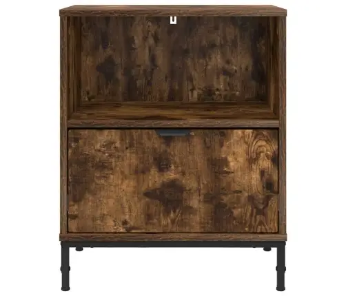 Naktsgaldiņš Ar Atvilktni Dūmakaina Ozolkoka 49 X 36 X 61 Cm Vidaxl