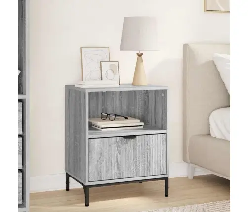 Naktsgaldiņš Ar Atvilktni Pelēka Sonomas Ozola 49 X 36 X 61 Cm Vidaxl
