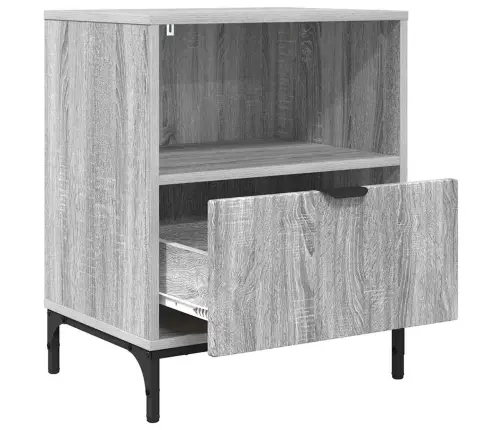 Naktsgaldiņš Ar Atvilktni Pelēka Sonomas Ozola 49 X 36 X 61 Cm Vidaxl