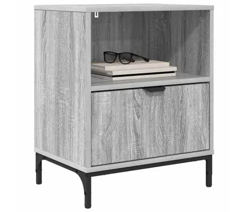 Naktsgaldiņš Ar Atvilktni Pelēka Sonomas Ozola 49 X 36 X 61 Cm Vidaxl