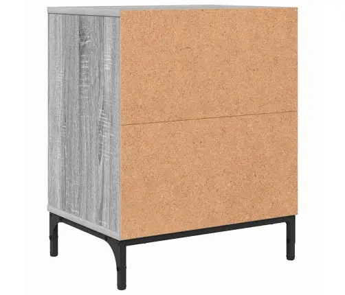Naktiniai Staliukai 2 Pcs Pilka Sonoma Ąžuolo 49 X 36 X 61 Cm