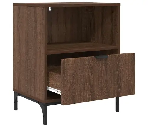 Nakts Skapīši Ar Atvilktni 2 Pcs Brūna Ozolkoka 49 X 36 X 61 Cm Vidaxl