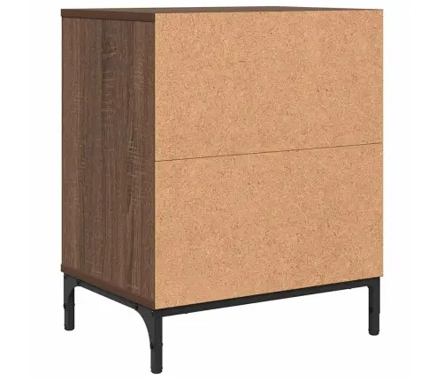 Nakts Skapīši Ar Atvilktni 2 Pcs Brūna Ozolkoka 49 X 36 X 61 Cm Vidaxl