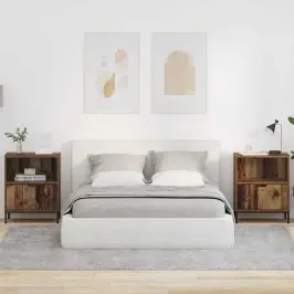 Nakts Skapīši 2 Pcs Vecs Koks 49 X 36 X 61 Cm Inženierijas Koks Vidaxl