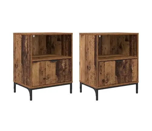 Nakts Skapīši 2 Pcs Vecs Koks 49 X 36 X 61 Cm Inženierijas Koks Vidaxl