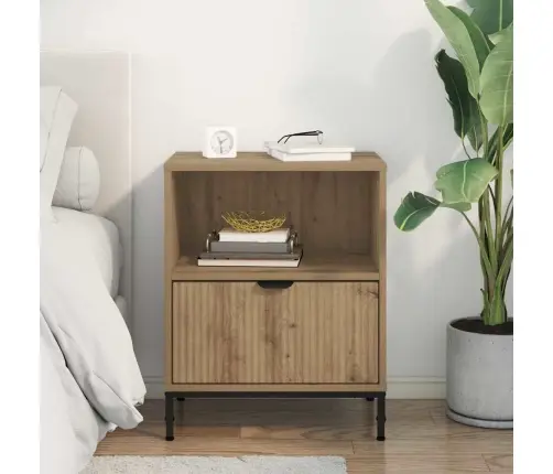 Naktsgaldiņš Amatnieku Ozola 49 X 36 X 61 Cm Inženierijas Koks Vidaxl