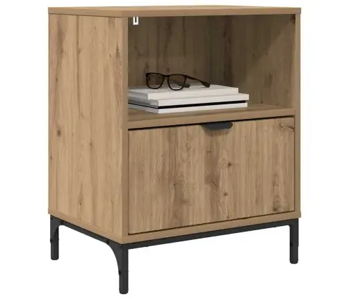 Naktsgaldiņš Amatnieku Ozola 49 X 36 X 61 Cm Inženierijas Koks Vidaxl