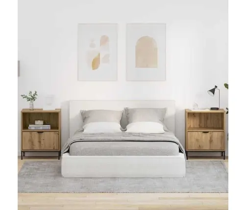 Nakts Skapīši 2 Pcs Amatnieku Ozola 49 X 36 X 61 Cm Vidaxl