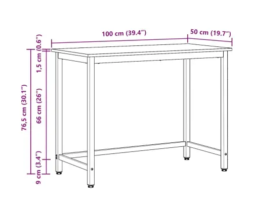 Laud Sonoma Tamm 100 X 50 X 76,5 Cm Töödeldud Puit Ja Teras