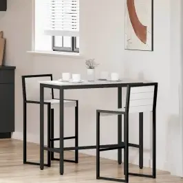 Galds Balts 100 X 50 X 91 Cm Inženieru Koks Un Tērauds Vidaxl