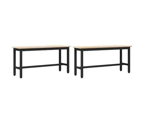 Ēdamgalda Soli 2 Pcs Dabiska 100 X 32,5 X 49 Cm Vidaxl