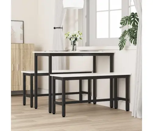 Ēdamgalds Balts 100 X 32,5 X 49 Cm Masīvkoka Priede Vidaxl