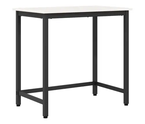 Laud Valge 80 X 50 X 77 Cm Töödeldud Puit Ja Teras