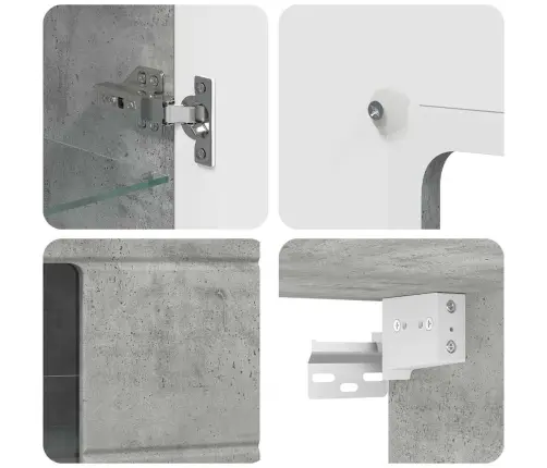 Sienā Uzstādāms Skapis Ar Durvīm Betona Pelēka 55 X 29 X 100 Cm Vidaxl