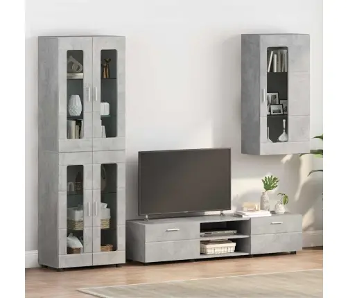 Sienā Uzstādāms Skapis Ar Durvīm Betona Pelēka 55 X 29 X 100 Cm Vidaxl