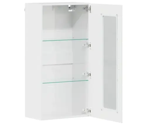 Sienā Uzstādāms Skapis Ar Durvīm Spīdīgi Balta 55 X 29 X 100 Cm Vidaxl