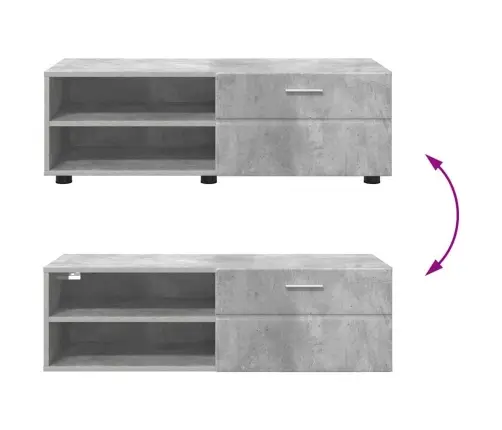 Televizora Skapīša Ar Plauktu Spīdīgi Balta 100.5 X 39 X 30 Cm Vidaxl