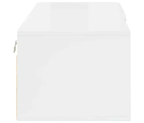 Televizora Skapīša Ar Plauktu Spīdīgi Balta 100.5 X 39 X 30 Cm Vidaxl