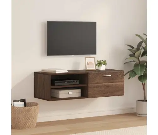 Televizora Skapīša Ar Plauktu Brūna Ozolkoka 100.5 X 39 X 30 Cm Vidaxl