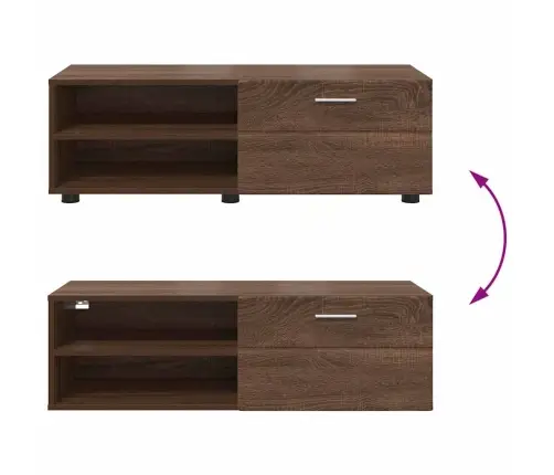 Televizora Skapīša Ar Plauktu Brūna Ozolkoka 100.5 X 39 X 30 Cm Vidaxl