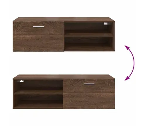 Televizora Skapīša Ar Plauktu Brūna Ozolkoka 100.5 X 39 X 30 Cm Vidaxl