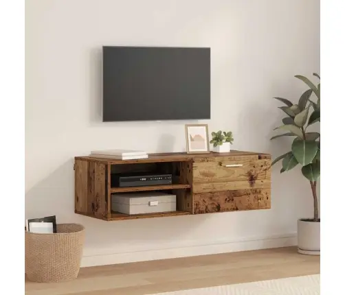 Televizora Skapīša Ar Atvilktni Vecs Koks 100.5 X 39 X 30 Cm Vidaxl