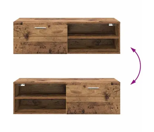 Televizora Skapīša Ar Atvilktni Vecs Koks 100.5 X 39 X 30 Cm Vidaxl