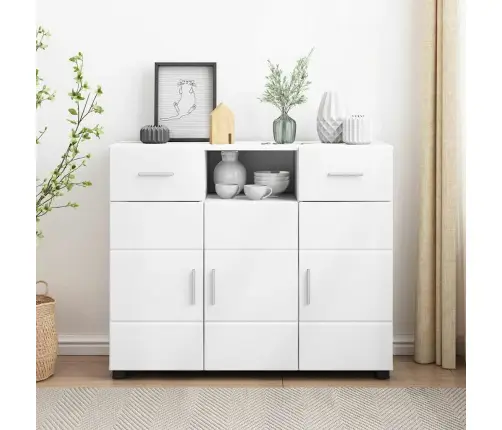 Puse Ar Atvilktni Balts 88.5 X 30.5 X 73 Cm Inženierijas Koks Vidaxl