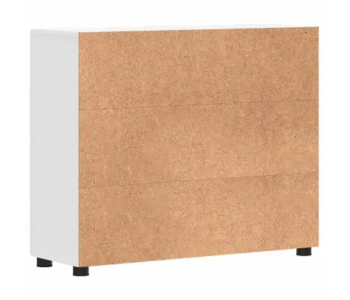 Puse Ar Atvilktni Balts 88.5 X 30.5 X 73 Cm Inženierijas Koks Vidaxl