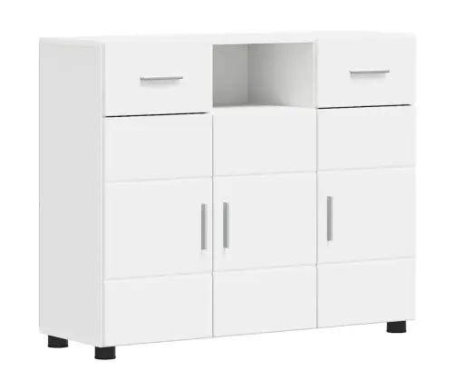Puse Ar Atvilktni Balts 88.5 X 30.5 X 73 Cm Inženierijas Koks Vidaxl