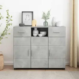 Koka Skapis Betona Pelēks 88,5 X 30,5 X 73 Cm Inženierijas Koks Vidaxl