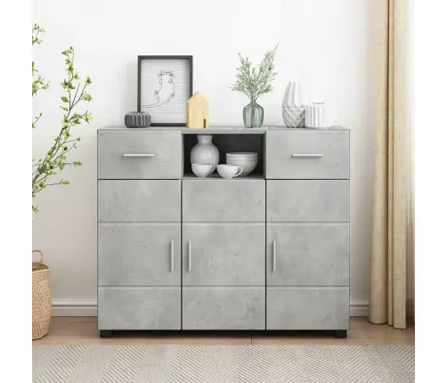 Puse Betona Pelēka 88.5 X 30.5 X 73 Cm Inženierijas Koks Vidaxl