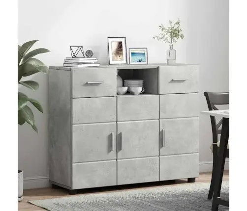 Puse Betona Pelēka 88.5 X 30.5 X 73 Cm Inženierijas Koks Vidaxl