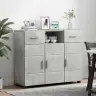 Puse Betona Pelēka 88.5 X 30.5 X 73 Cm Inženierijas Koks Vidaxl